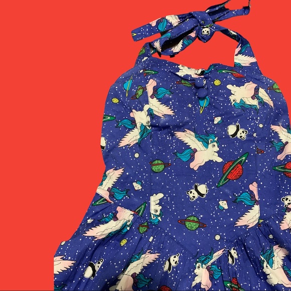 Retro Pinup Rockabilly Unicorn Pegasus Galaxy Panda Bettie Page Sexy Fun 50’s - Picture 2 of 6